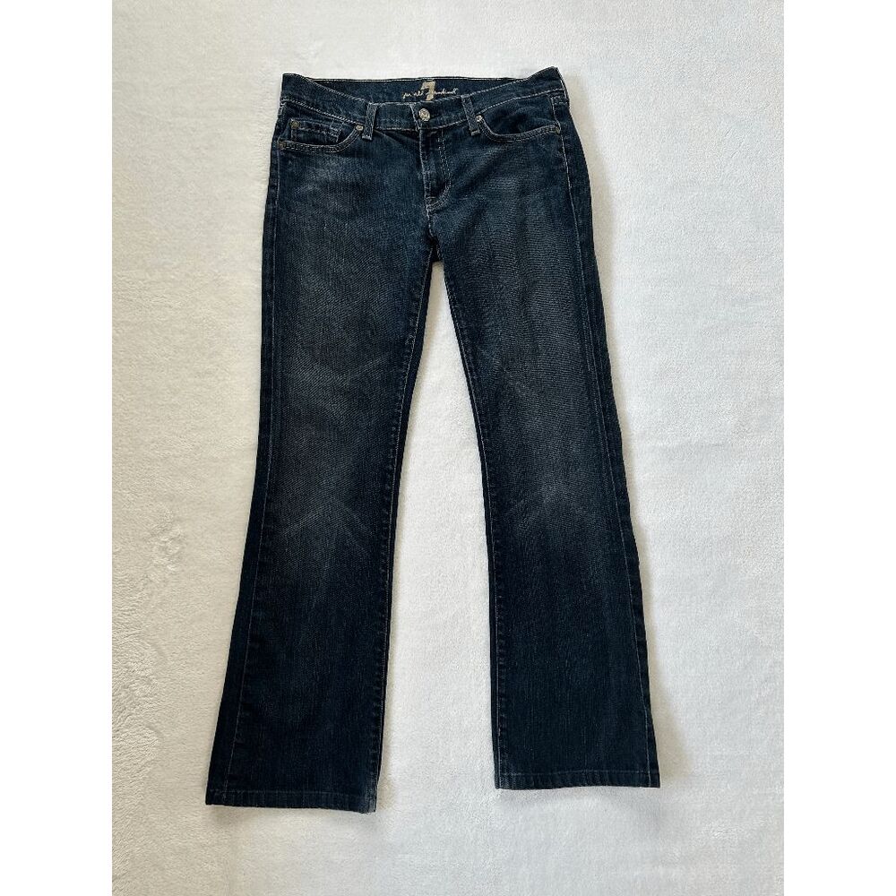 7 For All Mankind Low Rise Flare Dark Wash Jeans Size 30 Casual Normcore